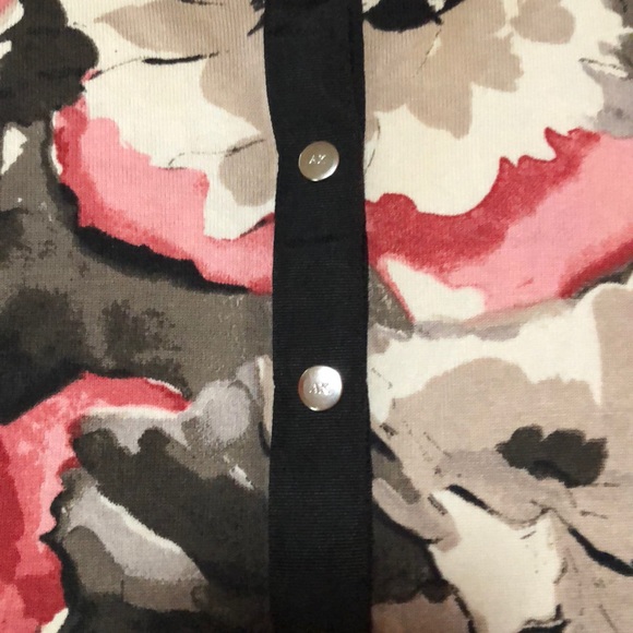 Anne Klein Floral snap closure cardigan sweater - Picture 4 of 5